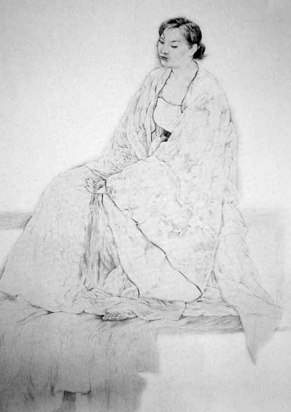 全身像素描人物全身像作为一个有机的整体，每一部分与结构在所处空间里都有其合适的位置。