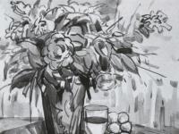 花卉色彩水粉静物写生步骤