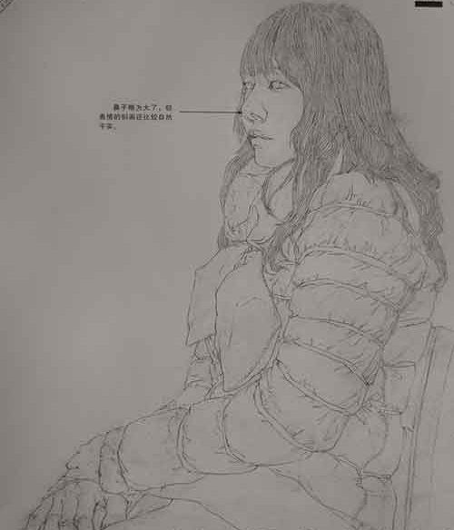  以线条的方式勾画人物，比较有难度。就总体而言，当能做到线与形体的关系较为顺畅，线条自身的表现力也有一定的体现