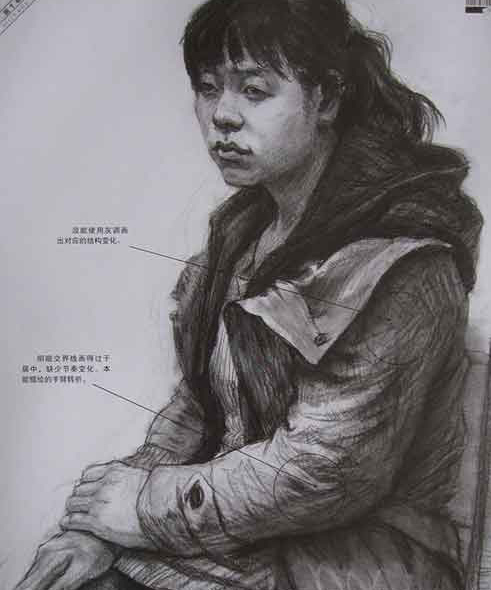 大的形态把握较好，也有一定的深入刻画