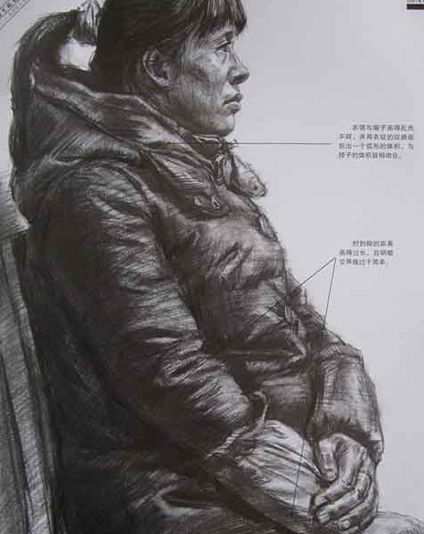 大体上画得比较有整体感，明暗调的方式将空间关系和体积关系处理得较为深入