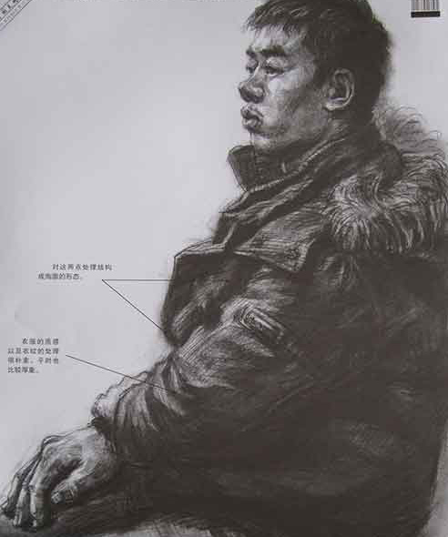 画面很有整体感，结构关系比较明确，头、颈、胸之间的连接比较协调。手法果断干脆。.