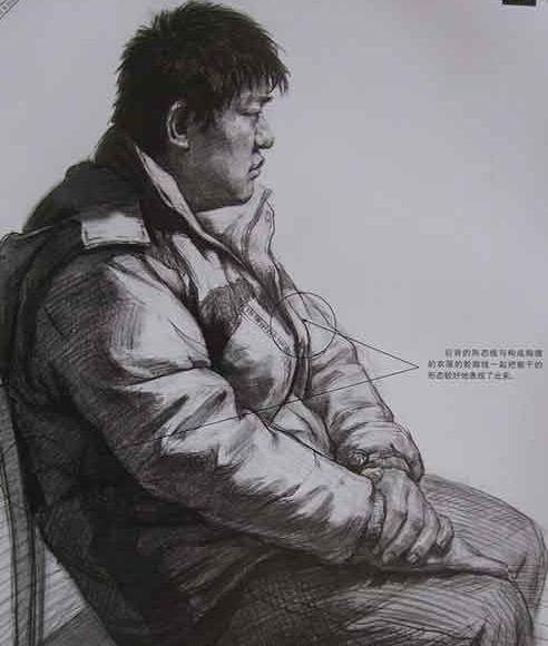 造型比较完整，结构关系比较妥当，光感表现得比较有特点