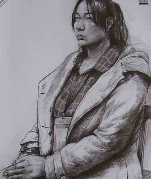 画得很简洁明快，不拖泥带水，以线带面的技巧运用得比较自、平和，造型比较严谨