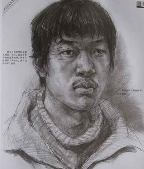 头像的整体效果较好，深入刻画细节也较丰富，其次有影响整体