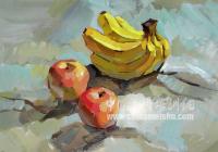苹果香蕉组合色彩静物画法-艺考讲堂