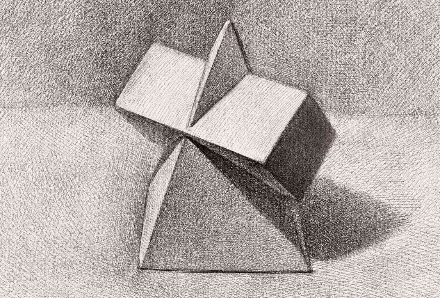 素描 几何体 石膏几何体 素描几何体 棱锥贯穿体