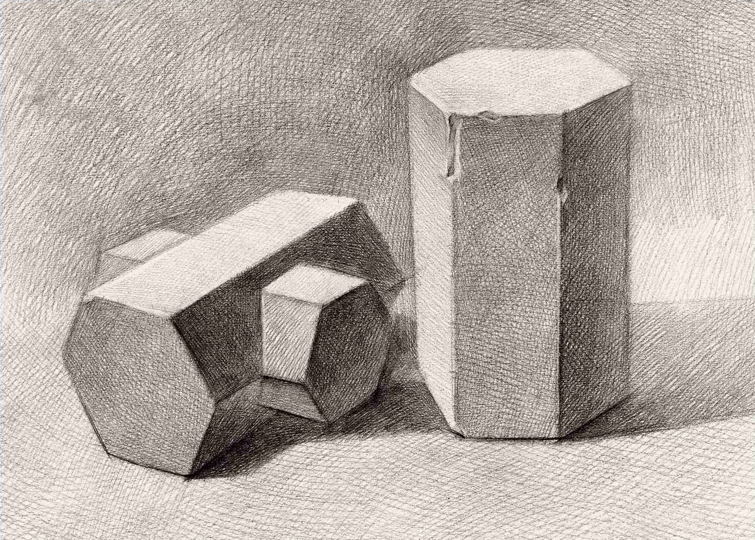 素描 几何体 石膏几何体 素描几何体 棱锥贯穿体 六面棱体