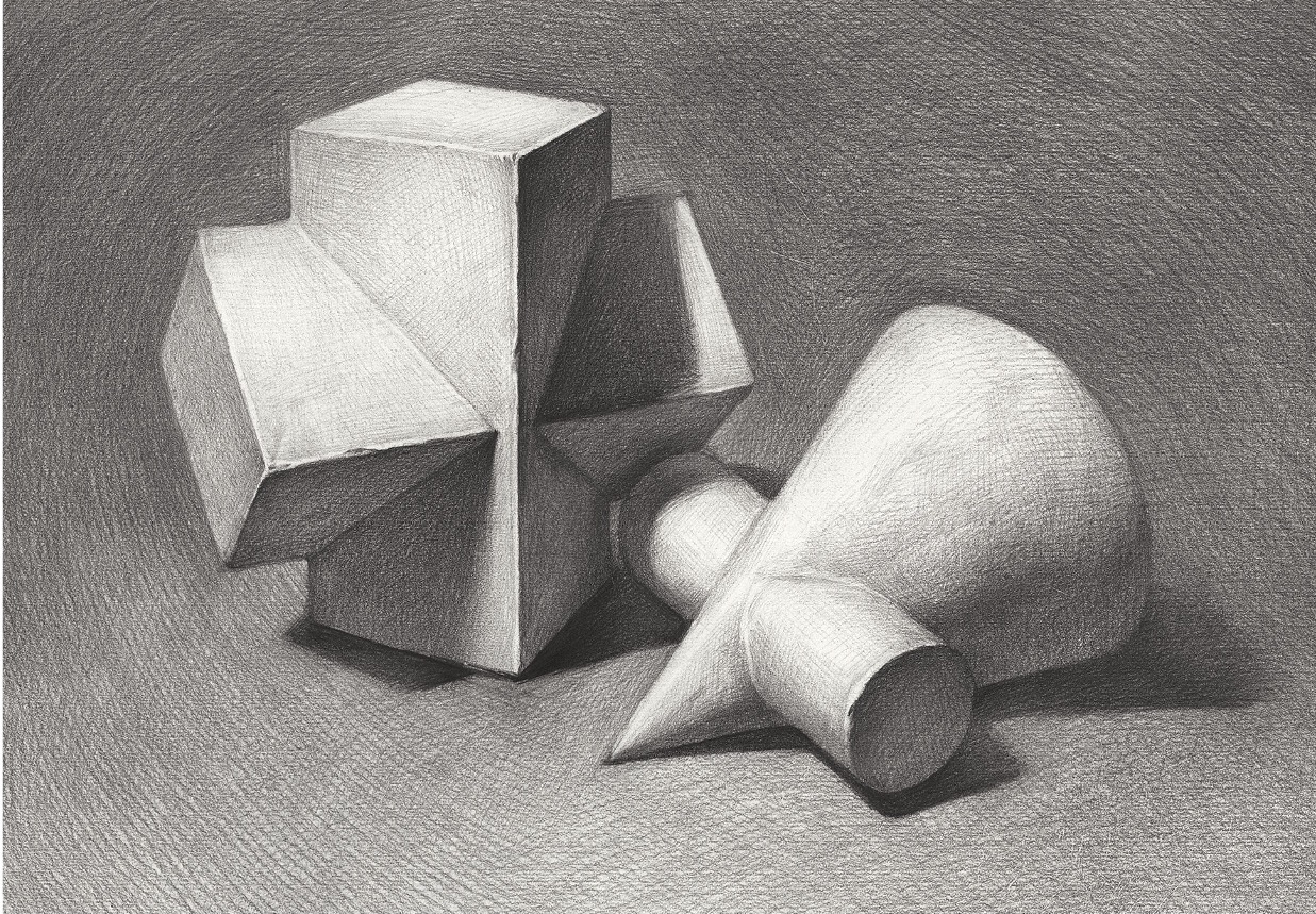 素描 几何体 石膏几何体 素描几何体 圆锥圆柱体 十字贯穿体