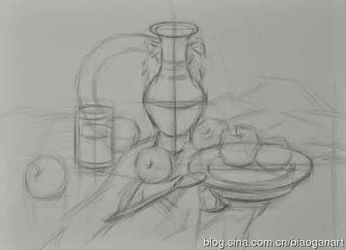 陶罐静物组合步骤