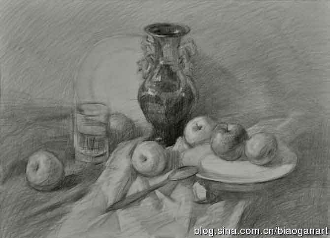 陶罐静物组合步骤