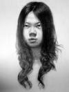 女青年人物头像素描写生