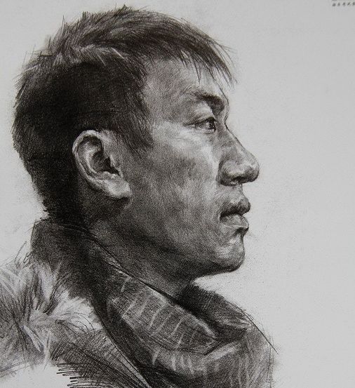 中国美术学院2013年素描头像高分试卷