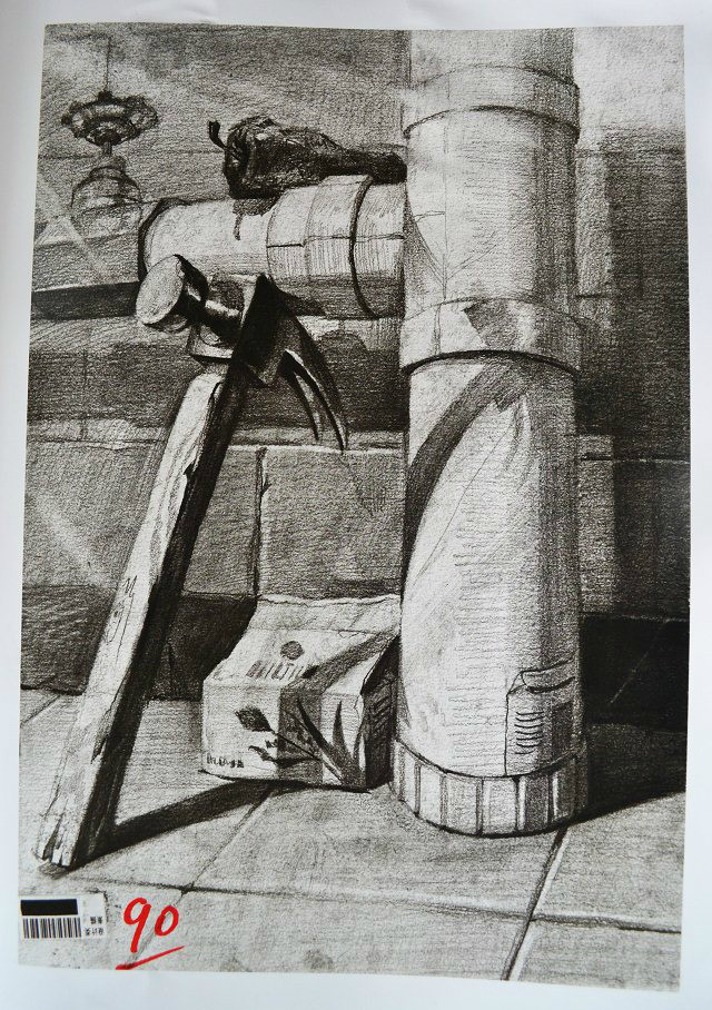 四川美术学院设计素描优秀试卷