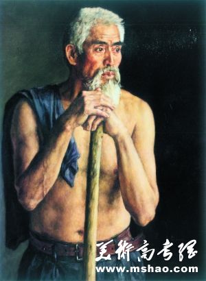 杨飞云《劳动者》　　作为当代写实主义油画的领军人物，杨飞云的作品闪烁着古典主义高贵而严谨的光芒。他表现对象时刻画周详，形色熨贴，气息静穆，尤其是将欧洲古典绘画的语法在叙述中国人物时，所具有的美感，合理性与说服力，在古典主义里注入了时代精神。以这幅作品为例，在现场看原作会发现光亮的部分非常漂亮，他用光油罩染的方式表现人物精神，细节刻画技法极端，将古典主义油画语言向前推进。