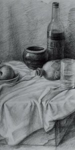 静物素描写生作品