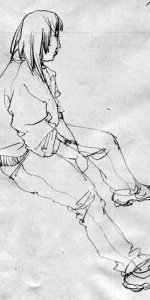 单个人速写写生作品
