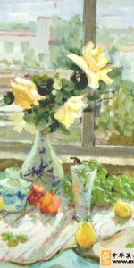 色彩静物花卉作品