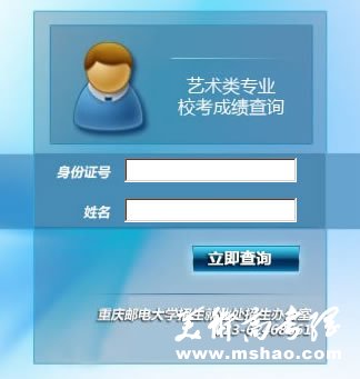 2010年重庆邮电大学艺术类专业成绩查询