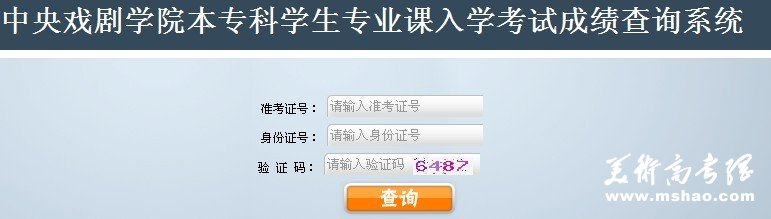 2011年中央戏剧学院专业成绩查询