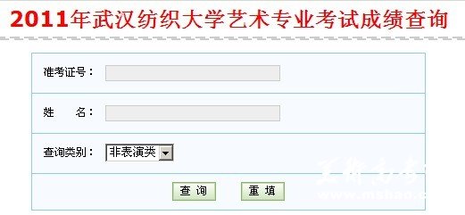 2011年武汉纺织大学艺术类专业成绩查询